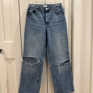 Zara Distressed Blue Denim Jeans